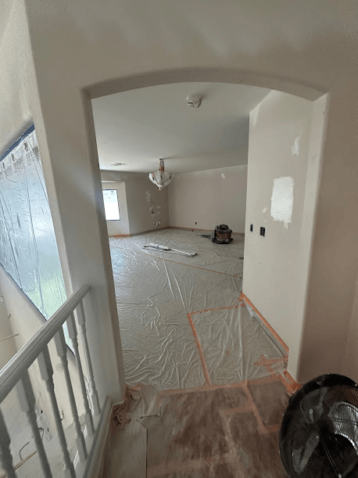 Renovation floors covered, walls prepped Ask ChatGPT