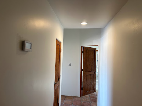 Hallway with newly painted walls