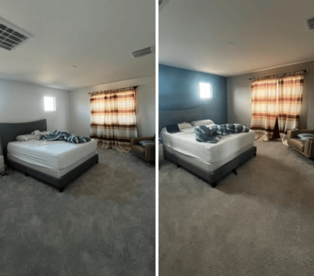 Repainted bedroom with updated color