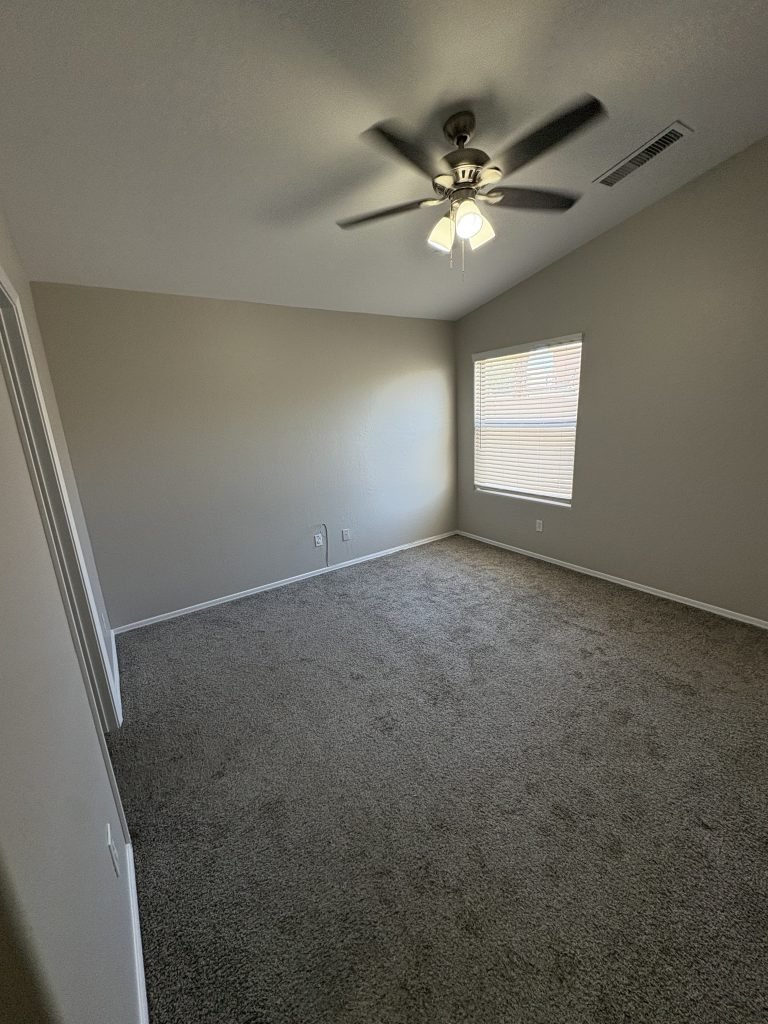 gray painted bedroom